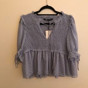 Blue Zara Summer Blouse